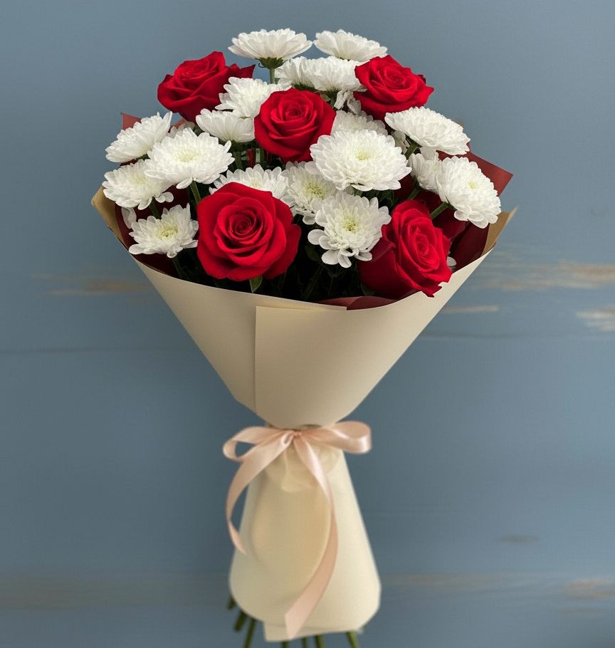 Букет цветов из: Розы и Хризантемы в Октябрьском Удмуртской республики