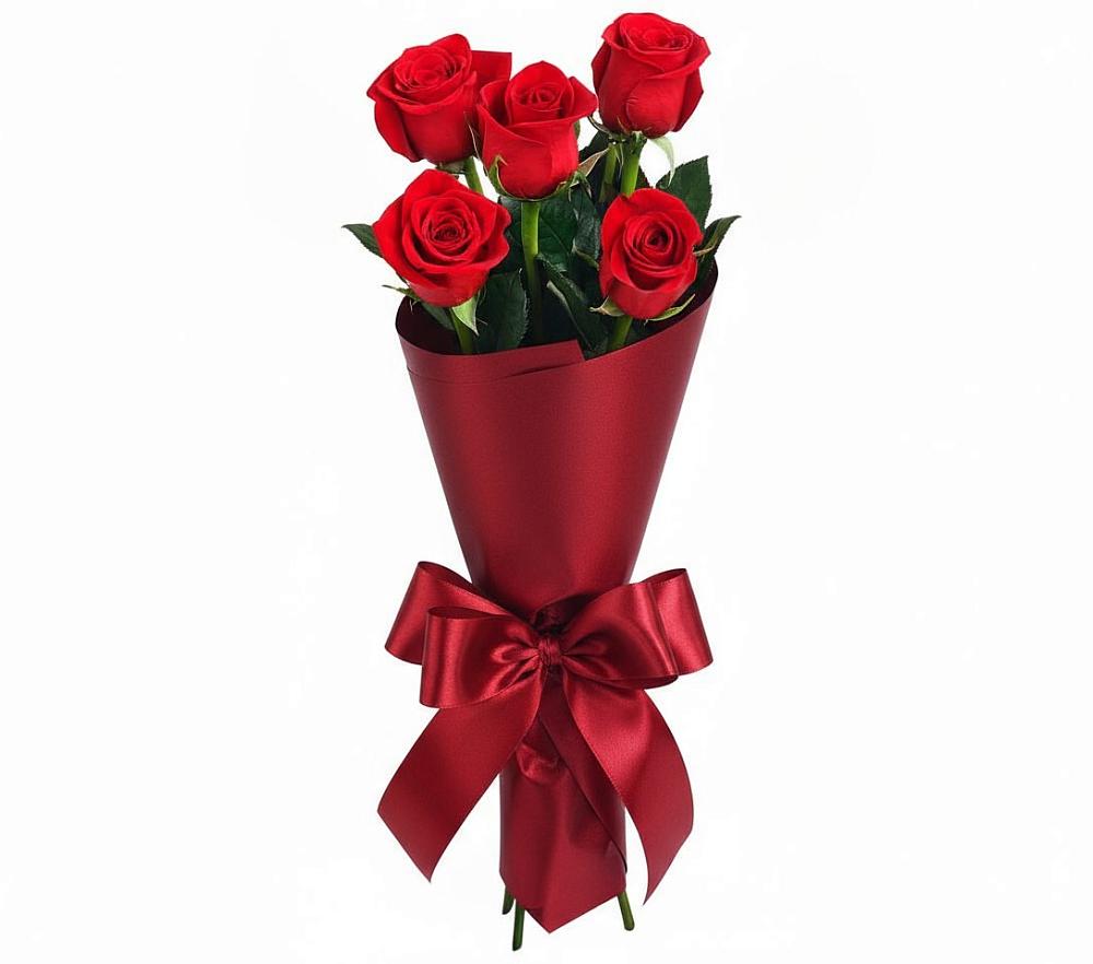 Букет 5 Красных роз Эдлесс Лав в Октябрьском Удмуртской республики