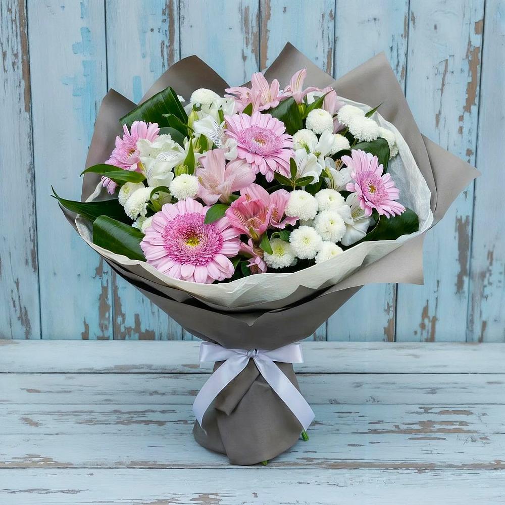 Букет цветов из: Герберы, Альстромерии и Хризантемы в Октябрьском Удмуртской республики