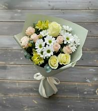 Букет цветов из:  Альстромерии, Розы и Хризантемы в Октябрьском Удмуртской республики